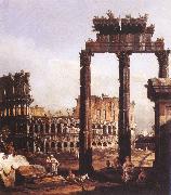 Bernardo Bellotto Capriccio with the Colosseum painting
